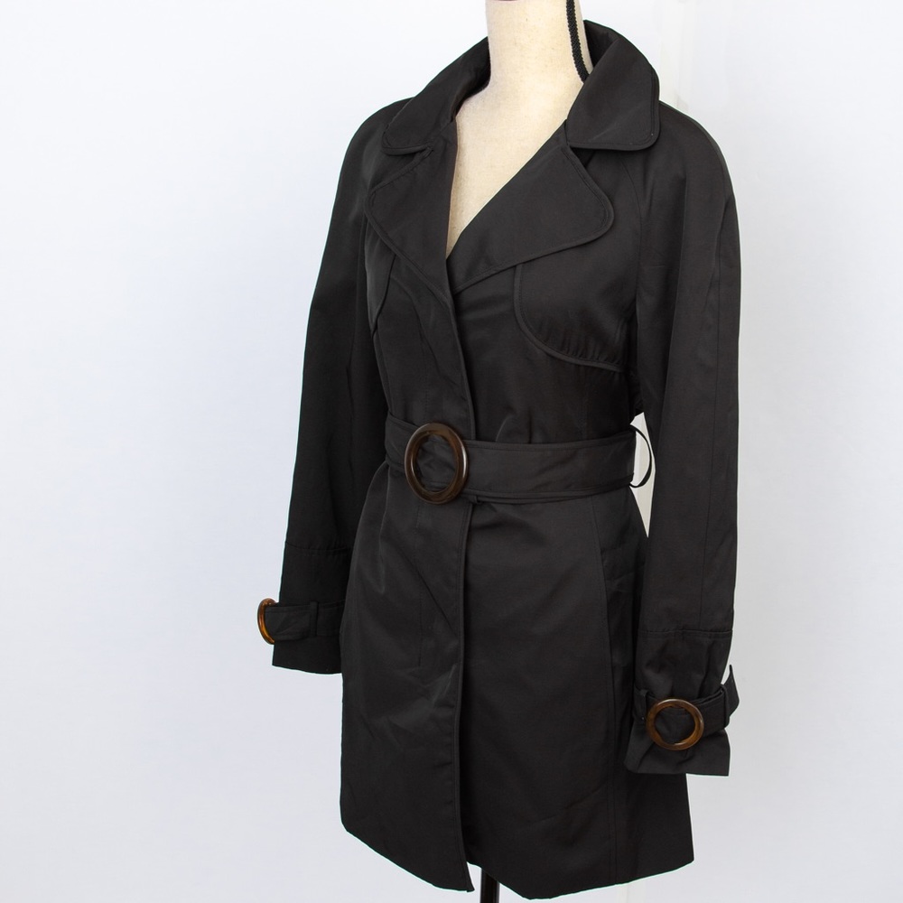 Black trench coat belted single breasted Hillary Radley S - Picture 4 of 13